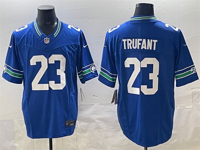 Royal Seattle Seahawks #23 Marcus Trufant 2024 F.U.S.E Throwback Vapor Limited Stitched Football Jersey