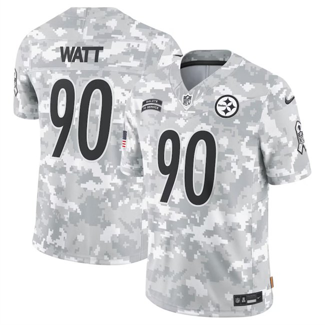 Arctic Camo Pittsburgh Steelers #90 T. J. Watt 2024 Salute To Service Limited Stitched Football Jersey - PSJ429
