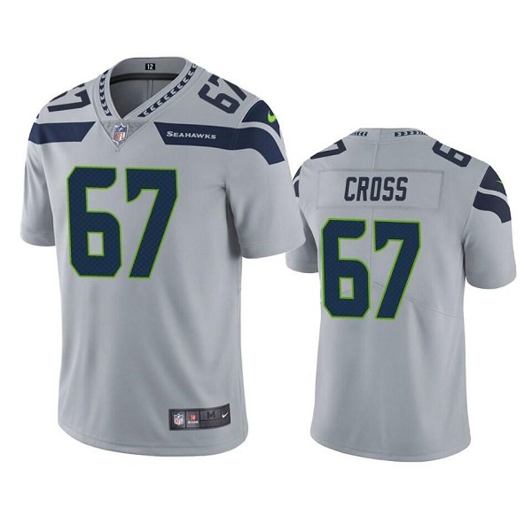 Grey Seattle Seahawks #67 Charles Cross Vapor Untouchable Limited Stitched Jersey
