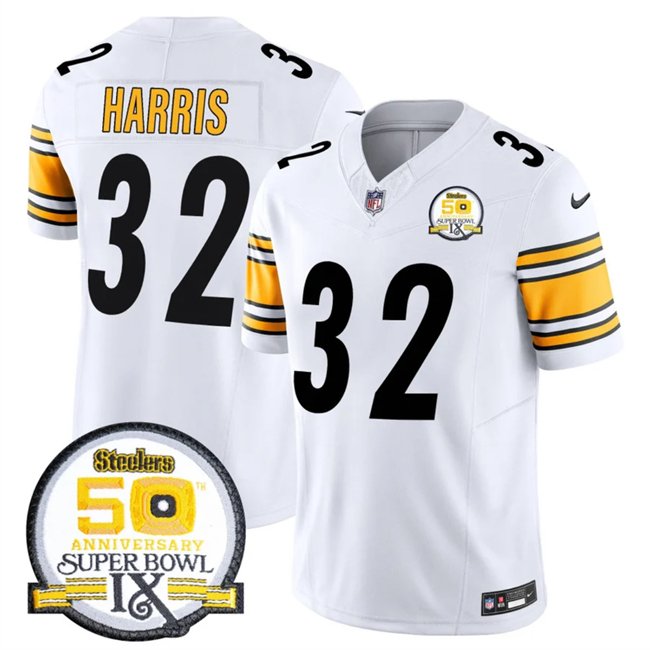 White Pittsburgh Steelers #32 Franco Harris 2024 F.U.S.E. 50th Anniversary Of Super Bowl IX Alternate Vapor Untouchable Limited Stitched Jersey - PSJ583