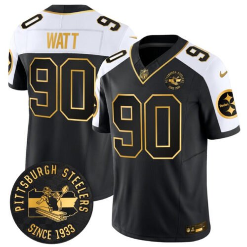 Black Gold Pittsburgh Steelers #90 T.J. Watt Alternate F.U.S.E. Throwback 1933 Patch Vapor Limited Stitched Football Jersey - PSJ415