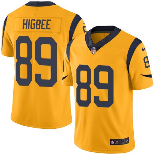 Nike Rams #89 Tyler Higbee Gold Stitched NFL Limited Rush Jersey - LAR309
