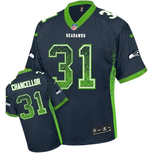 Nike Seahawks #31 Kam Chancellor Steel Blue Team Color Stitched NFL Elite Drift Fashion Jersey