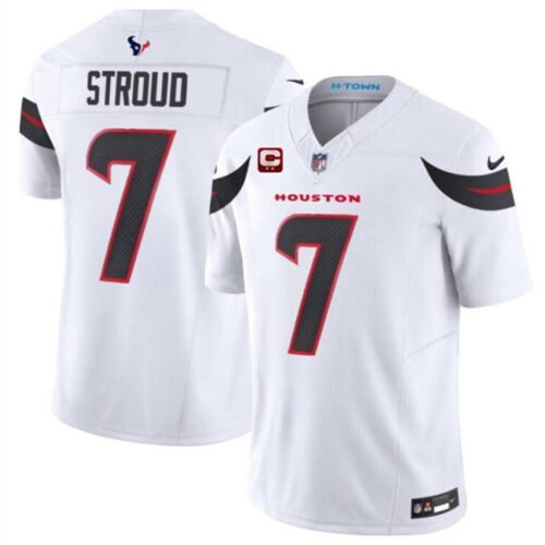 White Houston Texans #7 C.J. Stroud 2024 Vapor F.U.S.E. With 2-star C Patch Limited Stitched Jersey - HTJ217