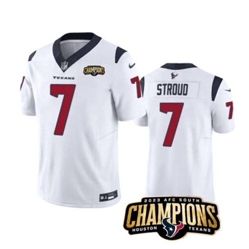 White Houston Texans #7 C.J. Stroud 2023 F.U.S.E. AFC South Champions Patch Vapor Untouchable Limited Stitched Football Jersey - HTJ122