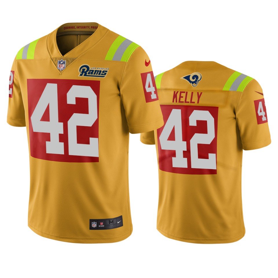 Los Angeles Rams #42 John Kelly Gold Vapor Limited City Edition NFL Jersey - LAR362
