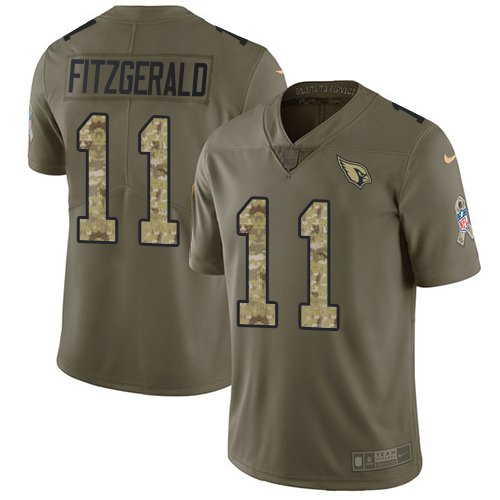 Nike Cardinals #11 Larry Fitzgerald Olive/Camo Stitched NFL Limited 2017 Salute to Service Jersey - ACJ353