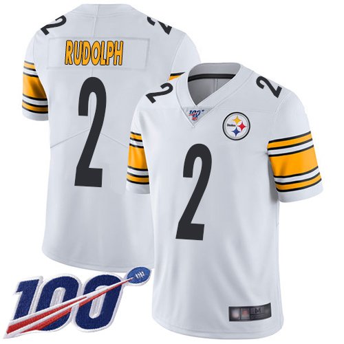 Nike Steelers #2 Mason Rudolph White Stitched NFL 100th Season Vapor Limited Jersey - PSJ437