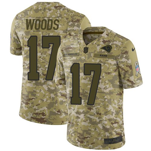 Nike Rams #17 Robert Woods Camo Stitched NFL Limited 2018 Salute To Service Jersey - LAR463