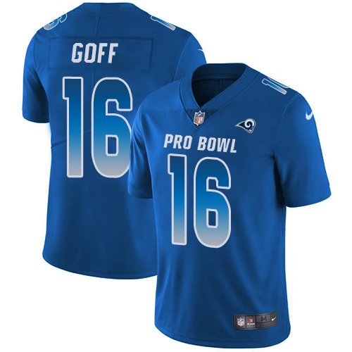 Nike Rams #16 Jared Goff Royal Stitched NFL Limited NFC 2019 Pro Bowl Jersey - LAR250