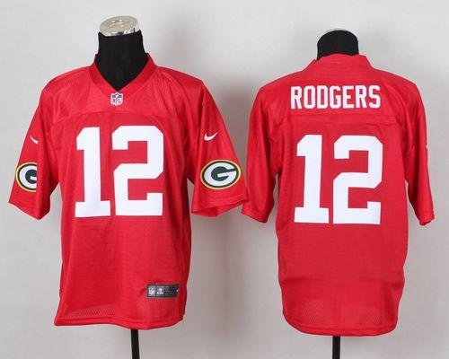 Nike Packers #12 Aaron Rodgers Red Stitched NFL Elite QB Practice Jersey - GBJ300