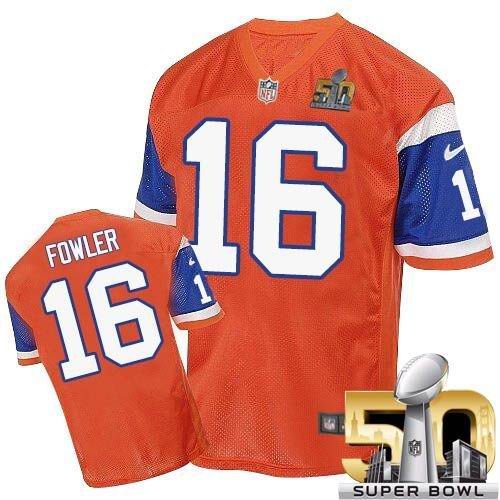 Broncos Orange #16 Bennie Fowler Throwback Super Bowl 50 Stitched NFL Elite Jersey