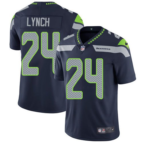 Nike Seahawks #24 Marshawn Lynch Steel Blue Team Color Stitched NFL Vapor Untouchable Limited Jersey