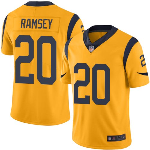 Nike Rams #20 Jalen Ramsey Gold Stitched NFL Limited Rush Jersey - LAR123