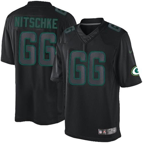 Nike Packers #66 Ray Nitschke Black Stitched NFL Impact Limited Jersey - GBJ14