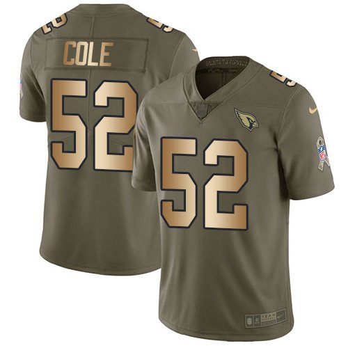 Nike Cardinals #52 Mason Cole Olive/Gold Stitched NFL Limited 2017 Salute to Service Jersey - ACJ73