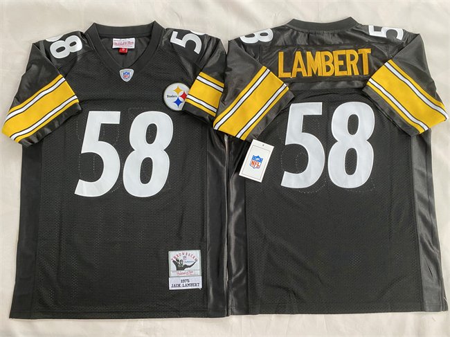 Black Pittsburgh Steelers #58 Jack Lambert Stitched Football Jersey - PSJ404