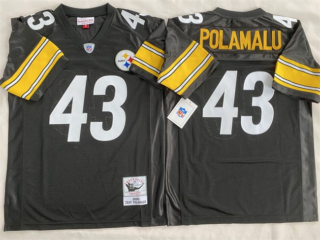 Black Pittsburgh Steelers #43 Troy Polamalu Stitched Football Jersey - PSJ07