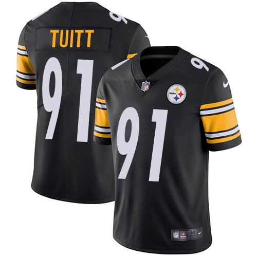 Nike Steelers #91 Stephon Tuitt Black Team Color Stitched NFL Vapor Untouchable Limited Jersey - PSJ119