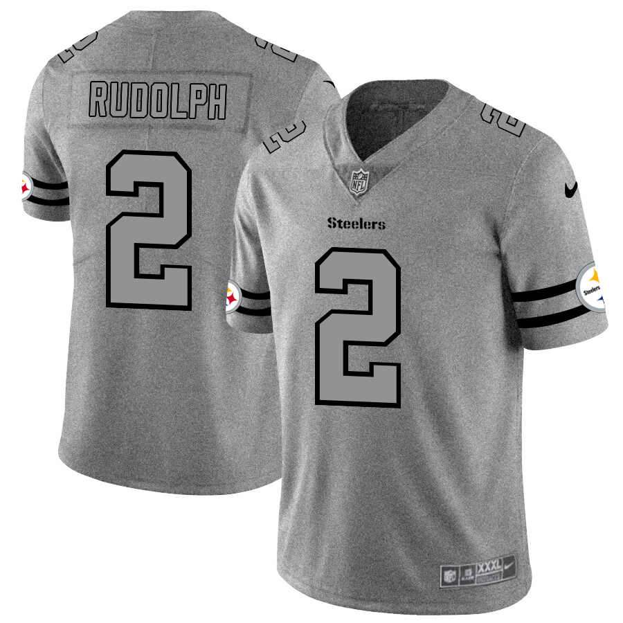 Pittsburgh Steelers #2 Mason Rudolph Nike Gray Gridiron II Vapor Untouchable Limited NFL Jersey - PSJ257